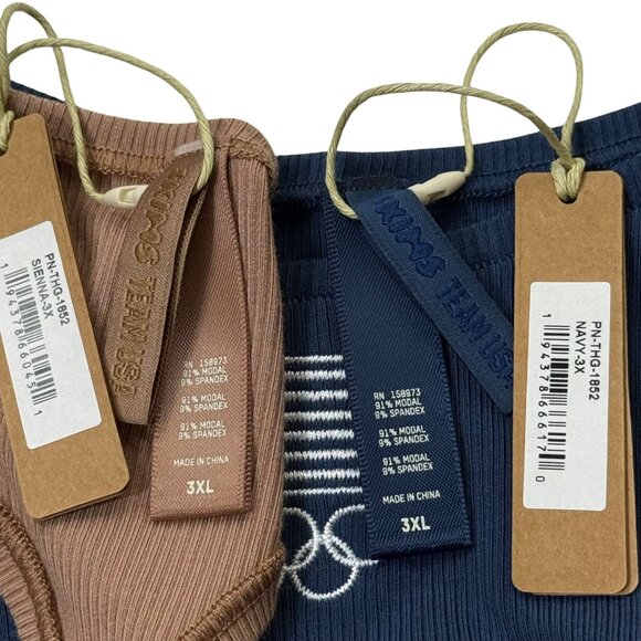 SKIMS Soft Lounge Dipped Thong Team USA Lot of 2 Navy Sienna 3X - Picture 7 of 9